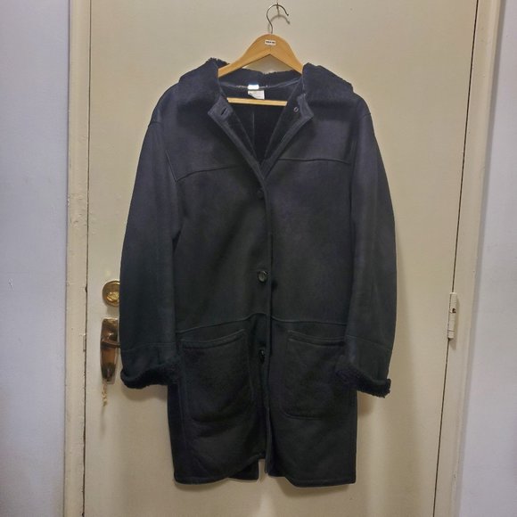 Women's Lambskin Leather Shearling Lined Coat Made In Canada - Picture 1 of 5